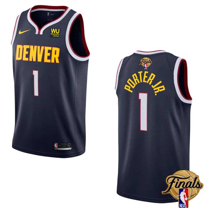 Men%27s Denver Nuggets #1 Michael Porter Jr. Navy 2023 Finals Icon Edition Stitched Basketball Jersey Dzhi
